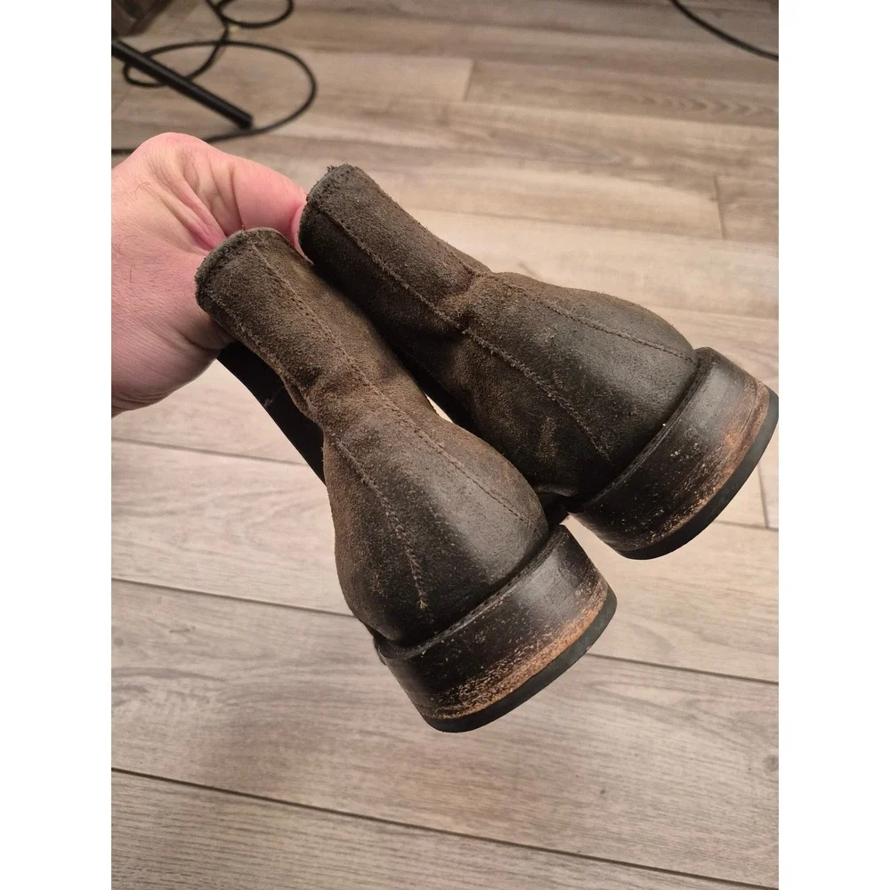Thursday‎ Boot Company Dark Brown Suede Chelsea Boots Distressed Ankle Sz 8.5